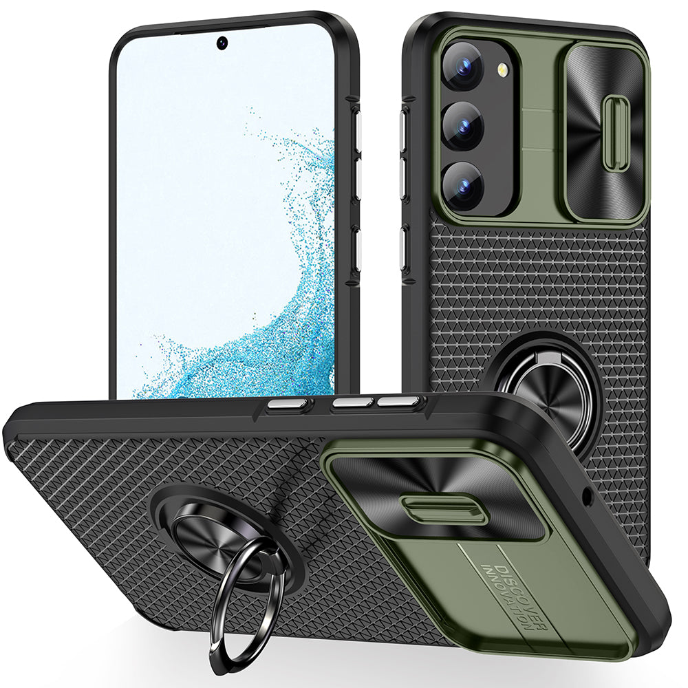 For Samsung Galaxy S23 Kickstand Phone Case PC TPU Protective Phone Shell with Sliding Camera Cover For Samsung Galaxy S23 Kickstand Phone Case PC TPU Protective Phone Shell with Sliding Camera Cover